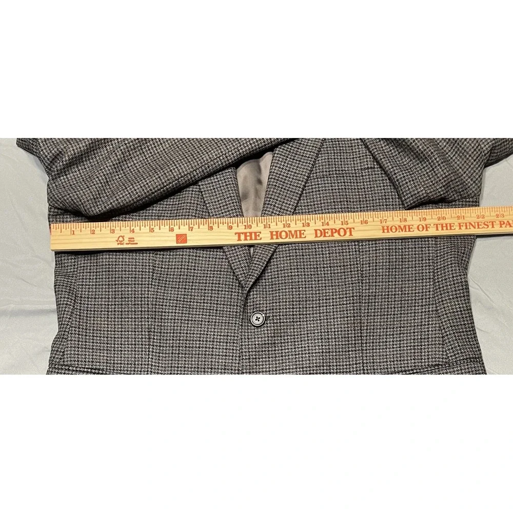 42R Chaps Ralph Lauren Mens Pure Lambswool‎ Gray Houndstooth Sport Coat